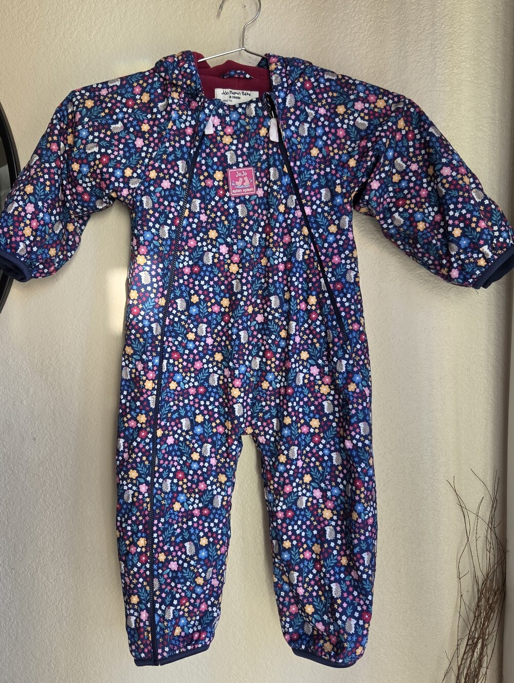 NWOT JoJo Maman Bebe Splish Splash Fleece Lined Long Sleeve Suit Girls 18-24 Mth
